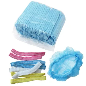 Disposable Non Woven Medical Cap with Single Double Elastic Clip Bouffant Hat & Mob Cap Non Woven Shoe Cover