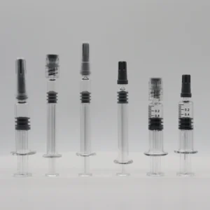 Disposable PFS 01 Flat Shape Medical Glass Syringes 1ml 2.25ml 3ml 5ml 10ml Prefilled Rubber Stopper Luer Lock Silk