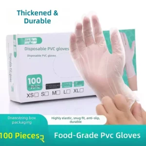 Disposable PVC Exam Gloves Powder Free Latex Free Food Grade Safe Clear Ambidextrous High Sensitivity Multi Purpose for Food