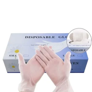 Disposable PVC Gloves Transparent Waterproof Oilproof Hand Gloves for PMU Beauty Salon Tattoo Food Cleaning Household Daily Use