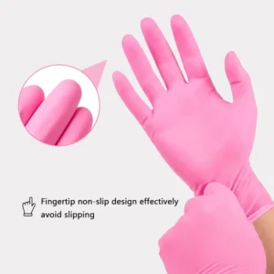 Disposable Pink Nitrile Gloves Powder Free Examination Protective Gloves Customized Nitrile Box