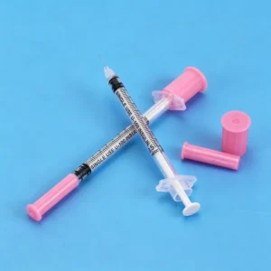 Disposable Pink Purple Insulin Syringe 0.3ml 0.5ml 1ml with 29G 30G 31G 32G Needle 6mm 8mm 1/4inch 5/16inch