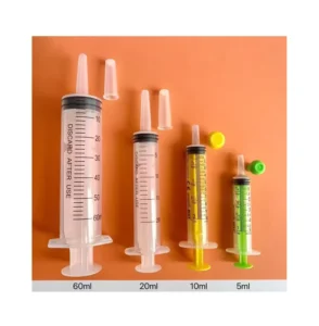 Disposable Plastic Syringe in 1ml 2ml 3ml 60ml Sizes for Medicine & Animal Use PP Material for Injection & Eye Cream