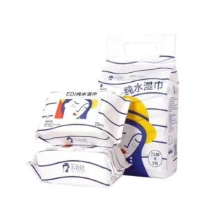 Disposable Portable Antibacterial Unscented Daily Protective Disinfecting Cleansing Wet Wipes 72 Sheets Pack 3 Packs Set