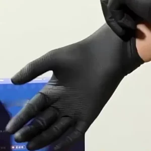 Disposable Powder Free Car Repair Work Nitrile Gloves 8 Mil Black Mechanical Gloves Diamond Nitrile Gloves