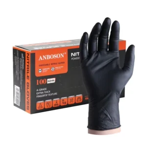 Disposable Powder Free Nitrile Gloves for Food Preparation Black Safety Protective Gloves