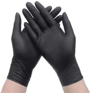 Disposable Powder Free Safety Work Gloves Customized Black Pure Nitrile Gloves