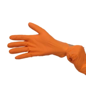 Disposable Safety Free Sample High Quality Orange HouseHold Rubber Waterproof Diamond Texture Nitrile Gloves
