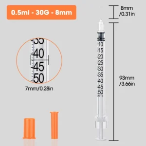 Disposable Safety Insulin Syringe 0.5ml for Animal Use