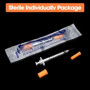 Disposable Safety Needle Syringes with Needle 0.5ml 1ml Capacity Animal Injection Gun 29 Gauge 1 2 Inch