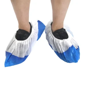 Disposable Semi Coated Medical Shoe Covers Waterproof Dustproof Thickened CPE PP CE Certified for Hospital