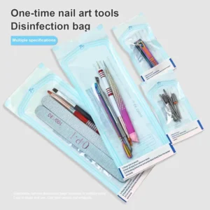 Disposable Solid Sterilization Bags for Nail Tools Medical-Grade Portable New Design Sanding Belt Drill Bit Sterilizer Pouches