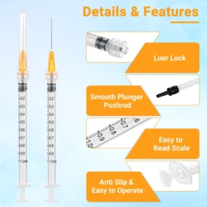 Disposable Sterile Veterinary Insulin Syringe with Ultrasonic Disinfection 1ml Capacity Shelf Life Model 1ml25G25mm
