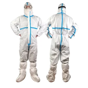 Disposable Sterile Virus Anti Static Protection Coverall Suit with Blue Seam Tape Safety Protective Clothing