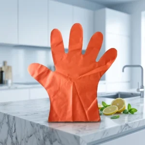 Disposable Thick TPE Poly Waterproof Gloves Flexible for Food Processing & Daily Cleaning Eco Friendly 100 Pieces Box
