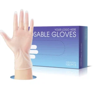 Disposable Transparent PVC Gloves Food Grade Waterproof Anti-Slip Kitchen Safety Screen Smooth Texture 24CM