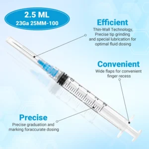 Disposable Veterinary Syringes and Needles 2.5ml Plastic Medical Auto Syringe