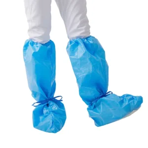Disposable Waterproof Anti slip Medical grade Shoe Covers PP CPE SMS Non Woven Double Elastic CE Certified Class I 45x42cm