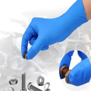 Disposable Waterproof Nitrile Gloves Powder Free Blue 4 6mil Thick for Medical Food Handling Use