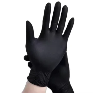 Disposable Waterproof Oil Resistant Black Complexity Nitrile Gloves for Car Cleaning Use