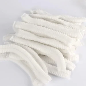 Disposable White Clip Cap With Double Elastic Band