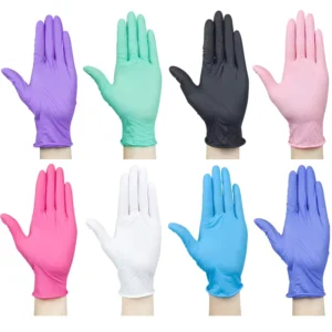 Disposable White Nitrile Gloves High Elasticity Examination Gloves 100 Pcs Box Powder Free