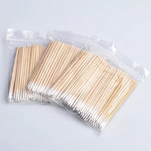 Disposable Wooden Cotton Swab with Pointed Tip Beauty Eyelash Extension Makeup Tool Permanent Makeup Accessories