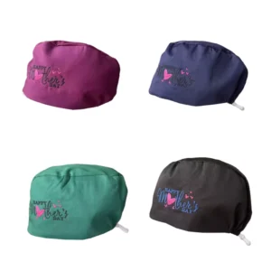 Doctor Nurse Cap with Adjustable Elasticity Doctor’s Cap Sanitary Cap Round Cap Unisex Surgical Cap Image Style Polyester Cotton