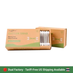 Double Calabash Head Cotton Swab 110pcs Box Cotton Bud with Kraft Paper Box