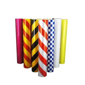 Double Color Advertise Grade Acrylic Reflective Sheeting Film Roll Adhesive Warning Tape for Traffic Signs