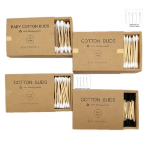 Double Head Makeup Remove Ear Cleaning Beauty Buds Cotton Swab Paper Stick Wooden Cotton Buds