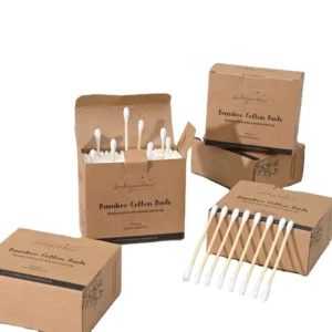 Double Heads 200PCS Eco friendly Q tips Pointed Organic Sterile Cotton Bamboo Stick Baby Care Ear Buds Swabs