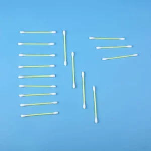 Double Round Head 100% Natural Cotton Plastic Stick Medical Sterile Cotton Swabs 75mm Disposable