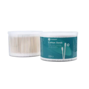 Double Round Tip Cotton Swab 500pcs Paper Stick Cotton Bud with PP Box for Beauty Personal Care