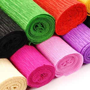 Double Sided Color Thick Heavy Handmade Crepe Paper Flowers Crepe Paper Rolls for Wrapping Crafts DIY Toys