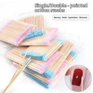 Double Tip Eco friendly Disposable Cotton Swabs Bamboo Sticks Multi Purpose Beauty Cosmetic Cleaning Tools for Nail Rhinestone