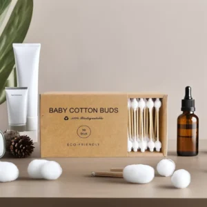 Double Tipped Bamboo Cotton Swab Square Box Baby Safe Size for Gentle Use