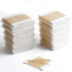 Double Tipped Cleaning Eyelash Lipstick Makeup Bamboo Cotton Swabs Wooden Bamboo Cotton Bud