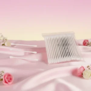 Double Tipped Household Cotton Swabs Flexible Plastic Stick Disposable for Ear Cleaning Daily Care
