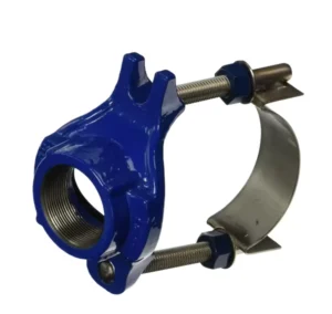 Ductile Iron Tapping Saddle Low Pressure Stainless Steel Band Strapped DI Steel Pipe Saddles PE PVC Iron Saddle Water Saddle