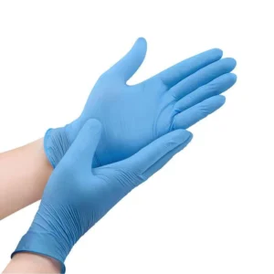 Durable Blue Nitrile Disposable Gloves Oil Resistant Safety Hand Gloves