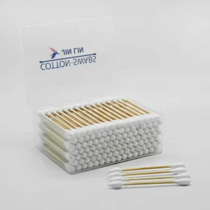 Durable Hygienic Bamboo Swabs Natural Cotton Single Pointed Daily Use Eco Friendly Bamboo Stick White Color