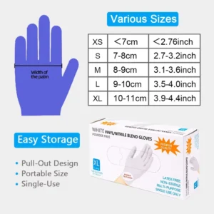 Durable Powder Free Latex Free Nitrile Safety Gloves Resistant White Disposable Gloves
