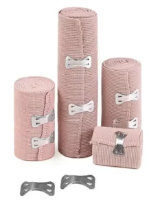 Durable Reusable Secure Fastening Non-sterile Cotton+spandex System Skin Color Elastic Crepe Bandage
