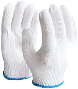 Durable Textured Safety White Cotton Disposable Flexible Knitted Gloves Powder Free Latex Free Dry Box for Industrial Work