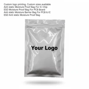ESD Anti Static 3 Sided Seal Aluminum Foil Zip Lock Bag Moisture Barrier Sachet Packaging for Industry Heat Seal Zipper Bag