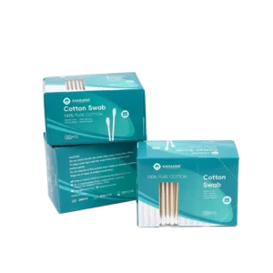 Ear Cleaning Cotton Swab 300pcs Bamboo Stick Cotton Bud with Side opening Paper Box