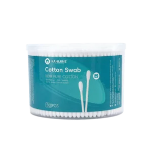 Ear Cleaning Double Round Tip Cotton Swab 500pcs Paper Stick Cotton Bud with pp Box