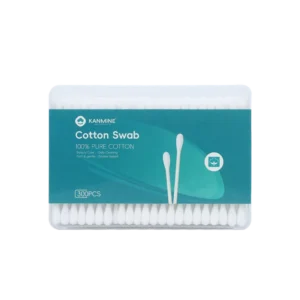 Ear Makeup Remover Double Round Tip Cotton Bud 300pcs PP Stick Cotton Swab with Square Box