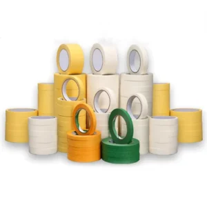 Easy Tear Automotive Painting Masking Tape Packing Tape 15mm Waterproof Yellow Washi Rice Paper High Temperature